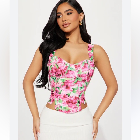 Fashion Nova Tops Fashion Nova Floral Corset Top Xs Poshmark